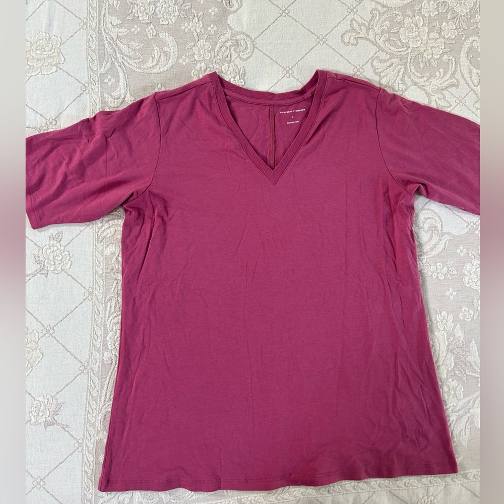Pima Cotton Stovepipe Sleeve Tee - EUC